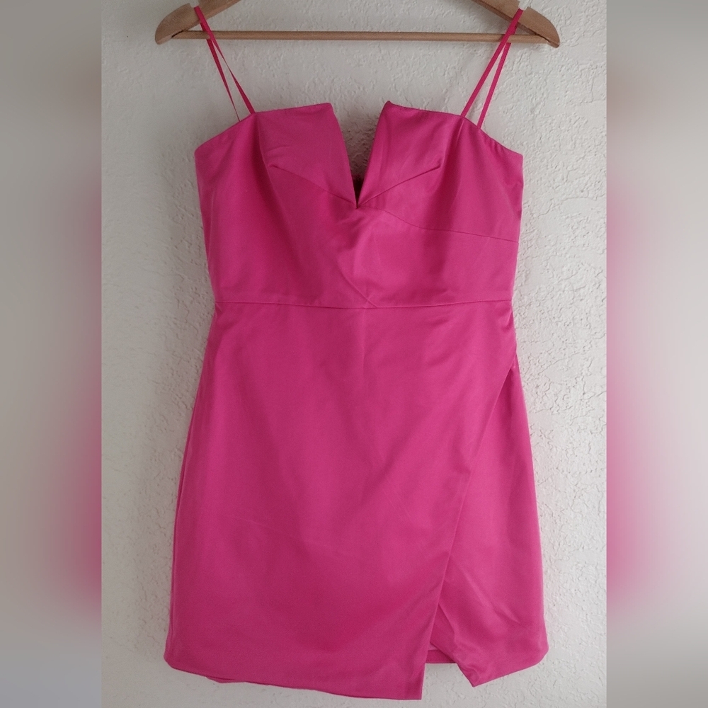 Do+Be Pink Satin Strapless Dress - Picture 1 of 6